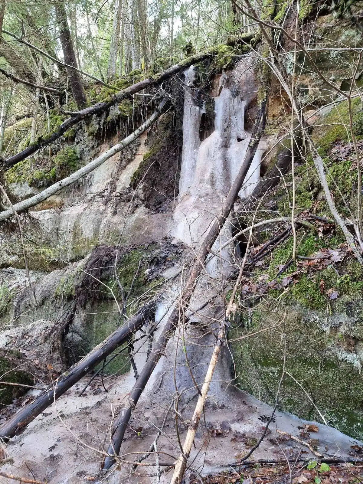 Sautas kalna vidējais ūdenskritums. 2024. gada februāris.