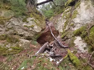 Sautas kalna augšējais ūdenskritums. 2025. gada janvāris.